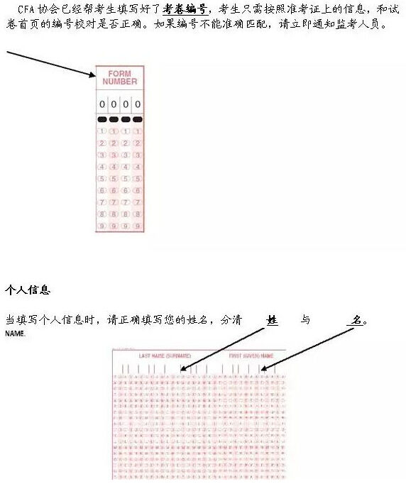 cfa答题卡